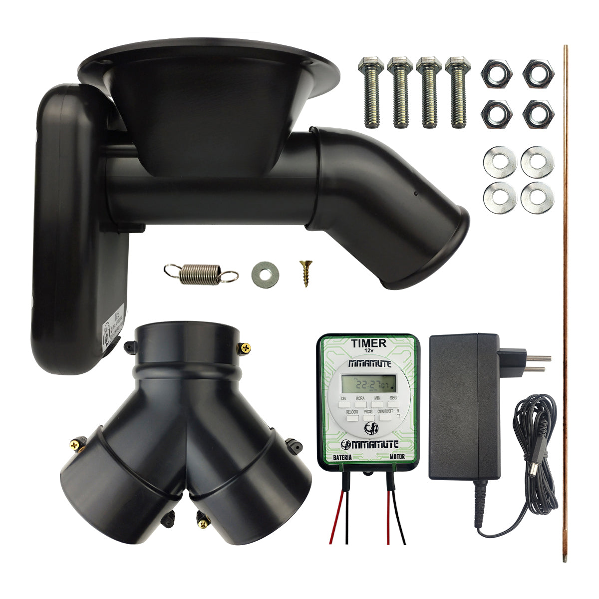 Alimentador Comedouro Automatico Timer 12v Fonte e Bateria de Litio