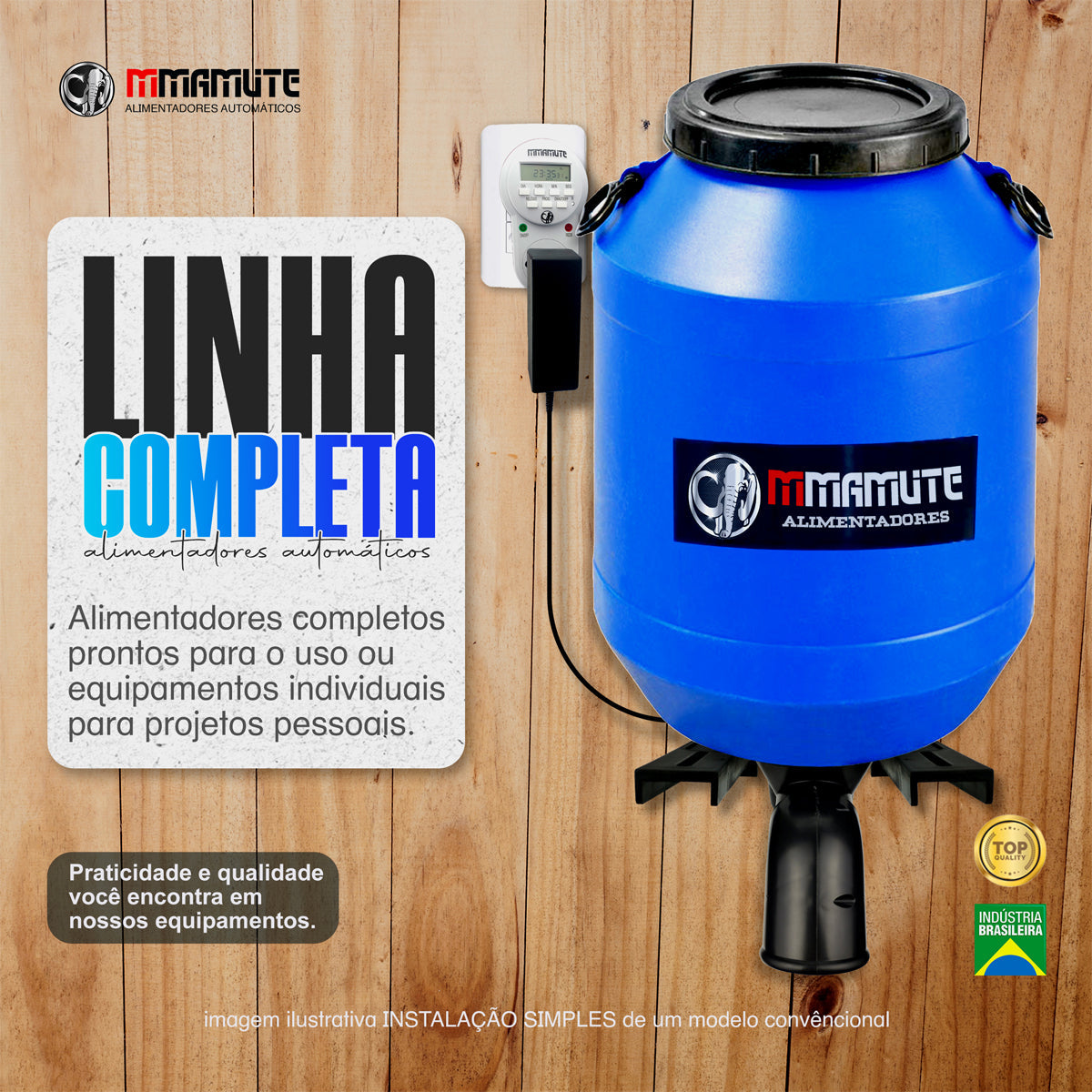 Alimentador automatico agita + Y reservatório + timer e suporte de bombona