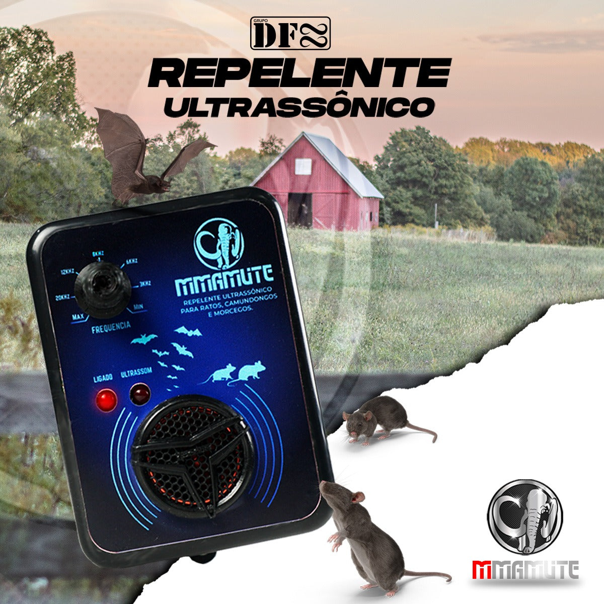 Repelente Ultrassônico Multinação Espanta Rato E Morcego