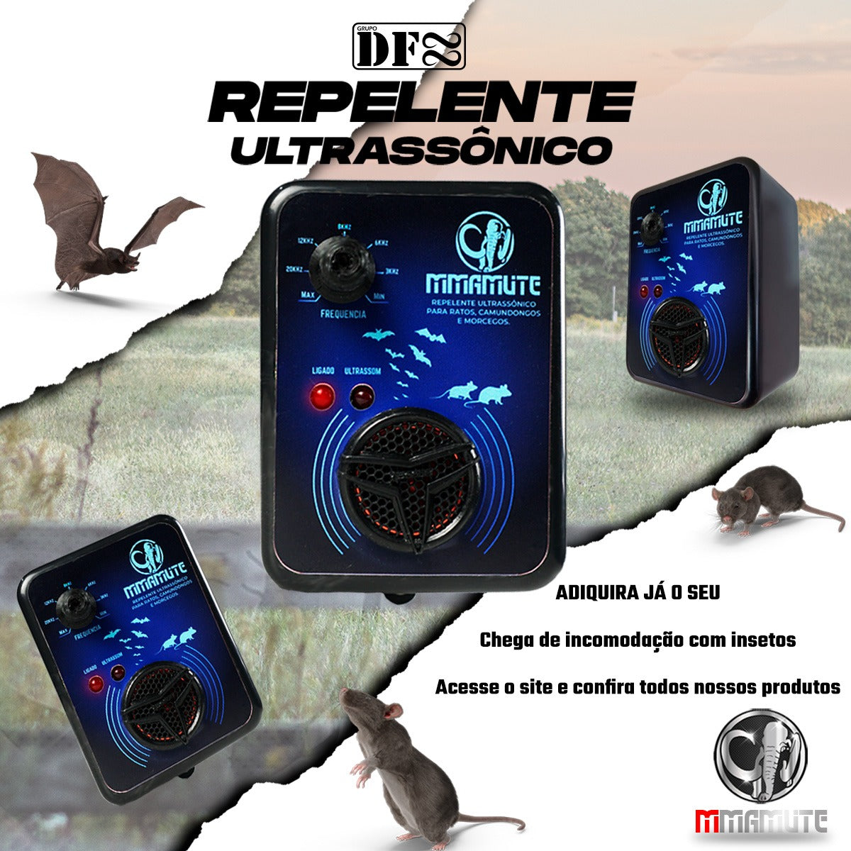 Repelente Ultrassônico Multinação Espanta Rato E Morcego