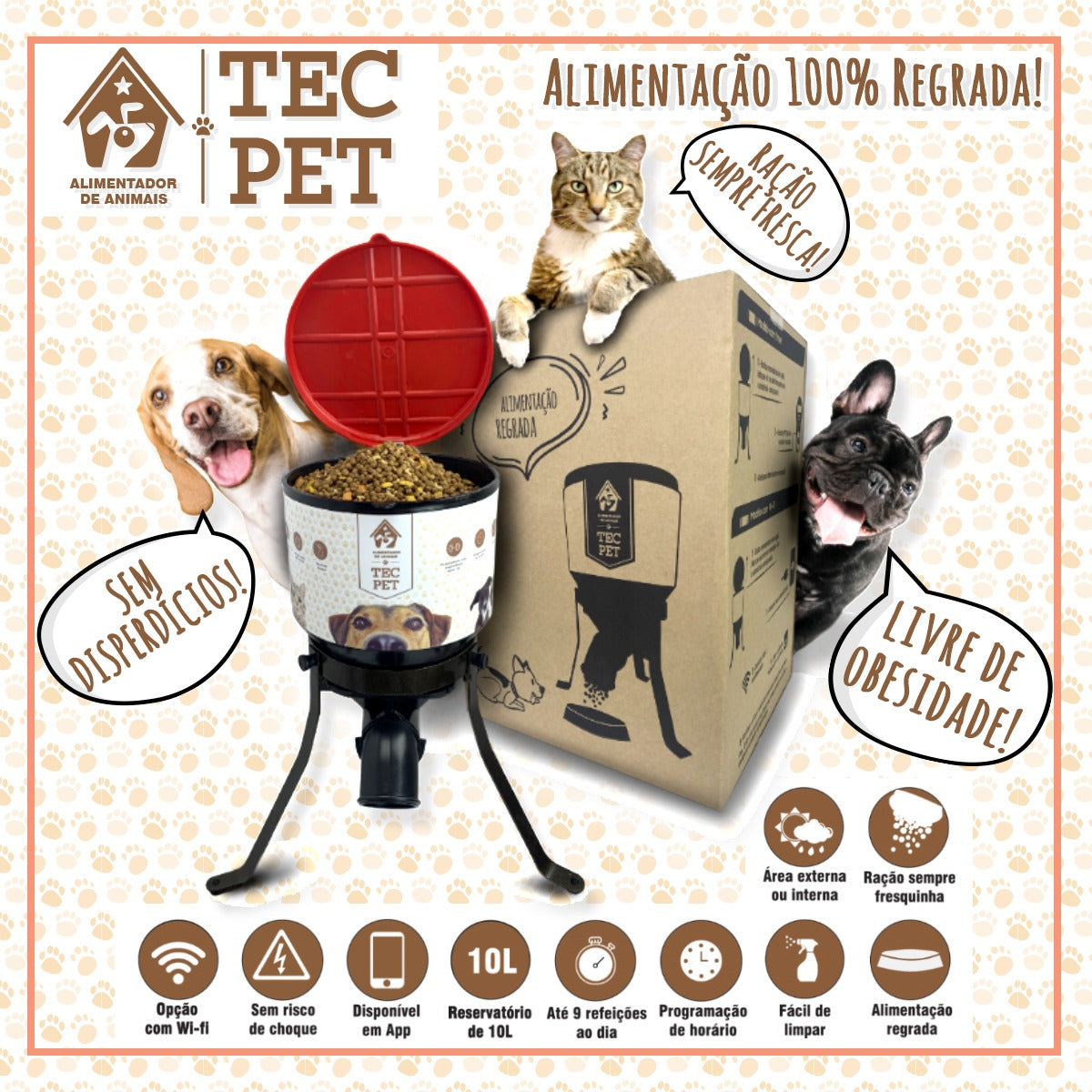 Alimentador Pet Comedouro Automatico Divisor Y Bebedouro