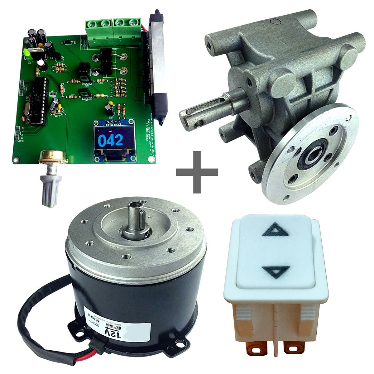 Motor 12v 220w Redutor 1/76 Controle De Velocidade + Chave