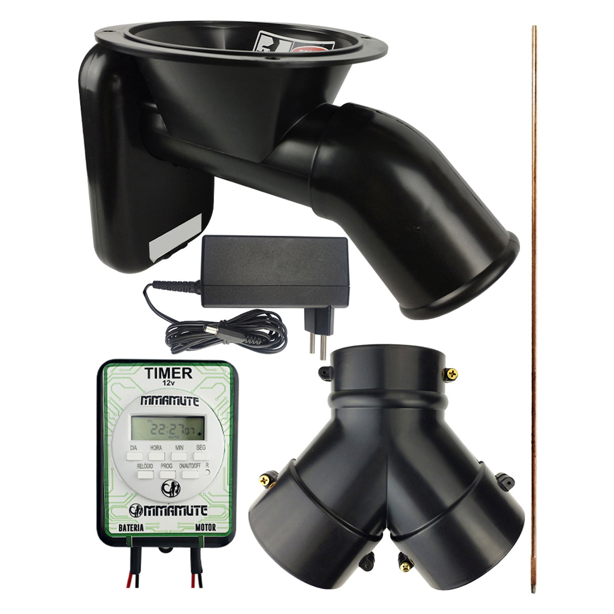 Alimentador Comedouro Automatico Timer 12v Fonte e Bateria de Litio