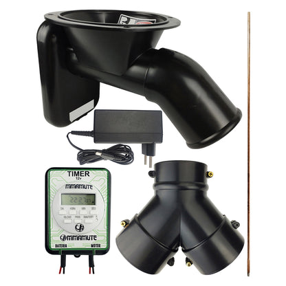 Alimentador Comedouro Automatico Timer 12v Fonte e Bateria de Litio