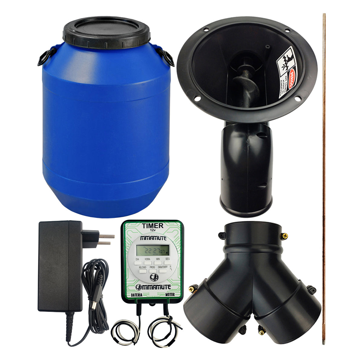 ALIMENTADOR AUTOMATICO COMEDOURO BATERIA BOMBONA 50L