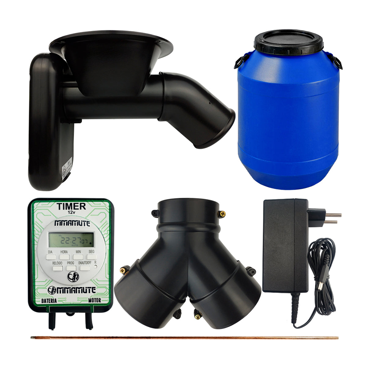 ALIMENTADOR AUTOMATICO COMEDOURO BATERIA BOMBONA 50L