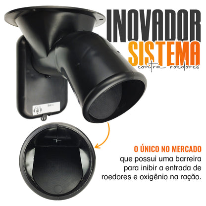 Alimentador Automático Com Reservatório De 50l  com Wifi para todos os animais completo com suporte de bombona