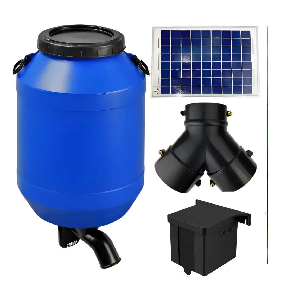 Alimentador Automático Com Reservatório De 50l SOLAR para todos os animais completo