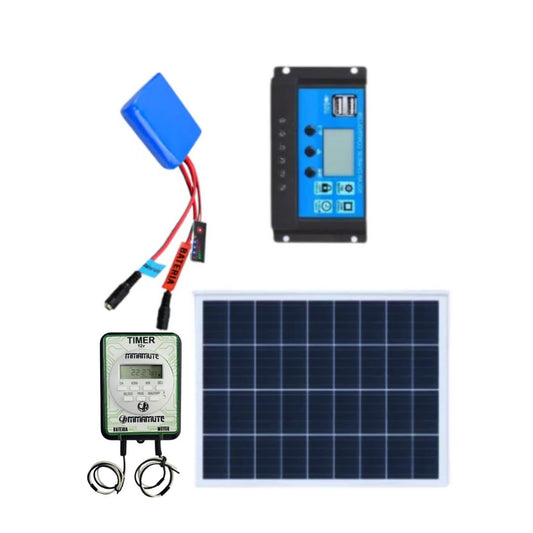 Kit Painel Solar + Controlador de Carga + Bateria de Lítio+ Timer 12v