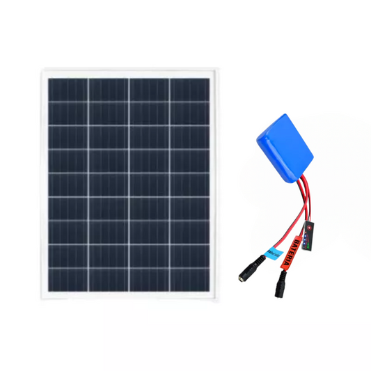 Kit Placa Solar + Bateria de lítio