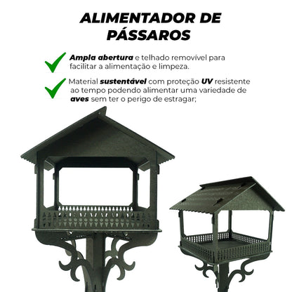 Alimentador Comedouro Tratador  de Pássaros para Jardim Casa