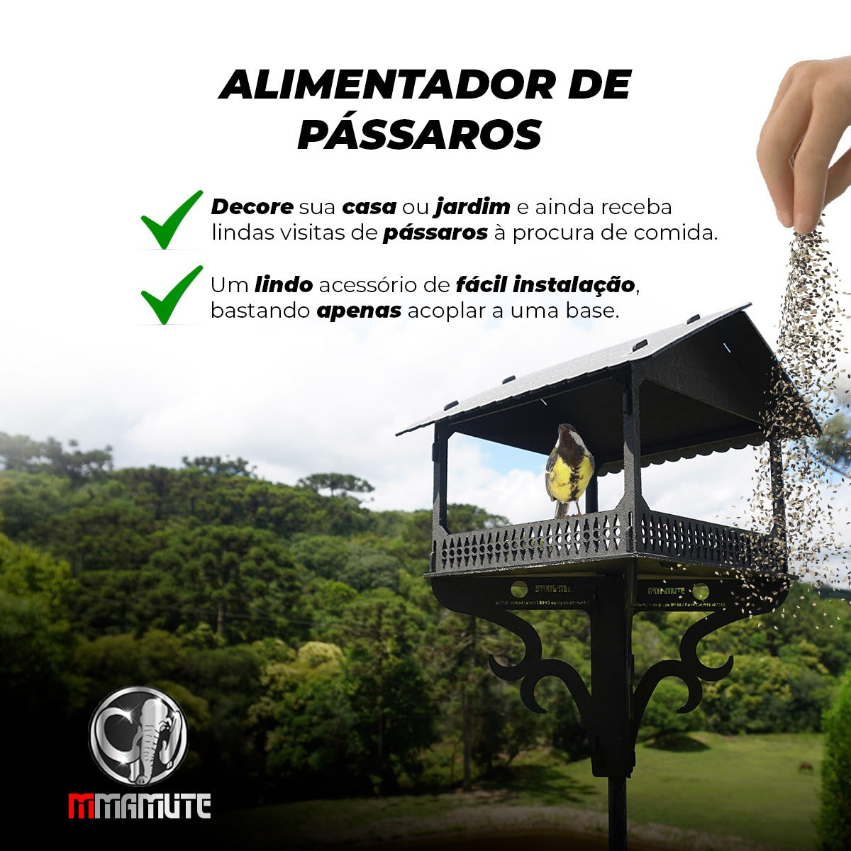 Alimentador Comedouro Tratador  de Pássaros para Jardim Casa